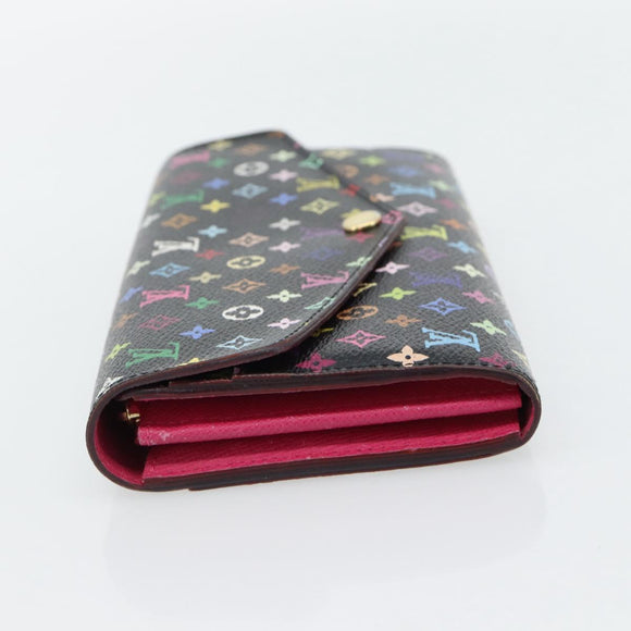 LOUIS VUITTON Monogram Multicolor Portefeiulle Sarah Black M60668 LV Auth 180911
