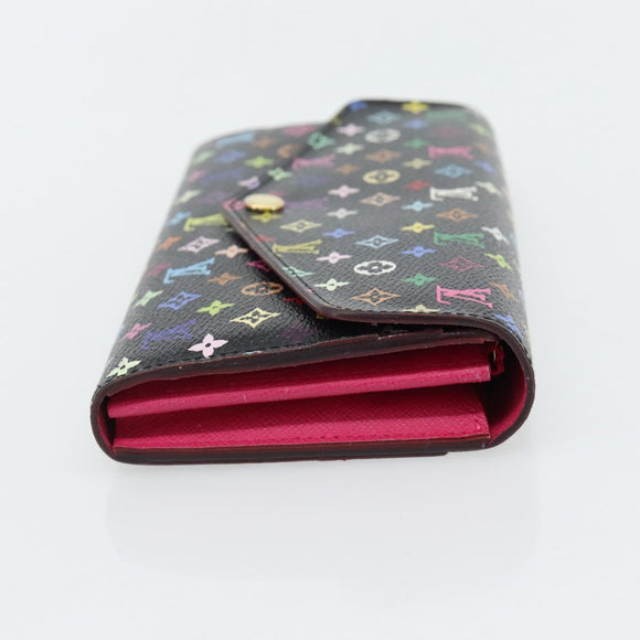 LOUIS VUITTON Monogram Multicolor Portefeiulle Sarah Black M60668 LV Auth 180911