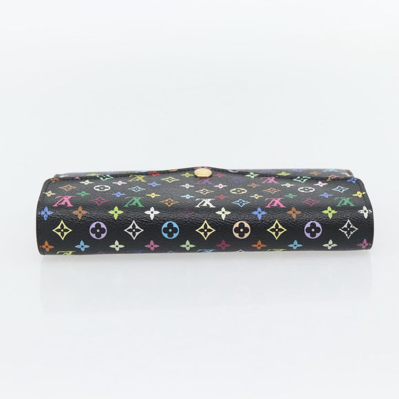 LOUIS VUITTON Monogram Multicolor Portefeiulle Sarah Black M60668 LV Auth 180911