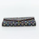 LOUIS VUITTON Monogram Multicolor Portefeiulle Sarah Black M60668 LV Auth 180911-7
