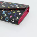 LOUIS VUITTON Monogram Multicolor Portefeiulle Sarah Black M60668 LV Auth 180911-8