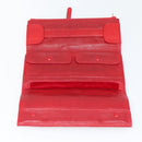 HERMES Jewelry Case Leather Red Gold Auth 180912A-12