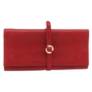 HERMES Jewelry Case Leather Red Gold Auth 180912A-2