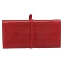 HERMES Jewelry Case Leather Red Gold Auth 180912A-3