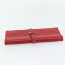 HERMES Jewelry Case Leather Red Gold Auth 180912A-6