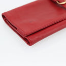 HERMES Jewelry Case Leather Red Gold Auth 180912A-9