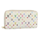 LOUIS VUITTON Monogram Multicolor Zippy Long Wallet White M60241 LV Auth 180913-1