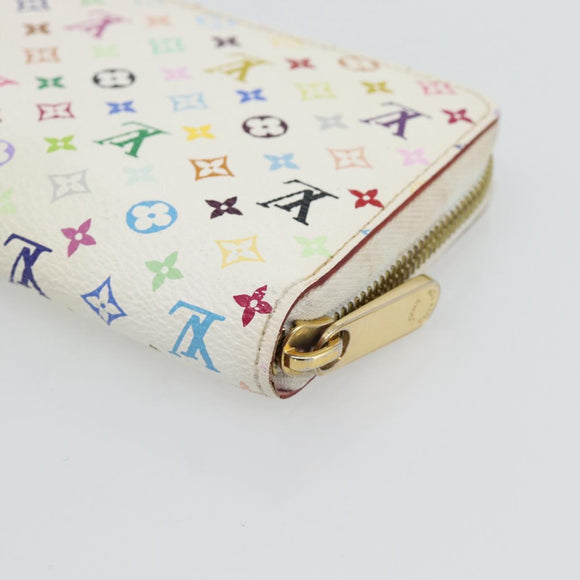 LOUIS VUITTON Monogram Multicolor Zippy Long Wallet White M60241 LV Auth 180913