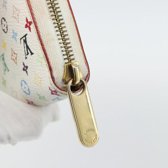 LOUIS VUITTON Monogram Multicolor Zippy Long Wallet White M60241 LV Auth 180913