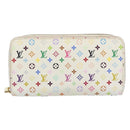 LOUIS VUITTON Monogram Multicolor Zippy Long Wallet White M60241 LV Auth 180913-13