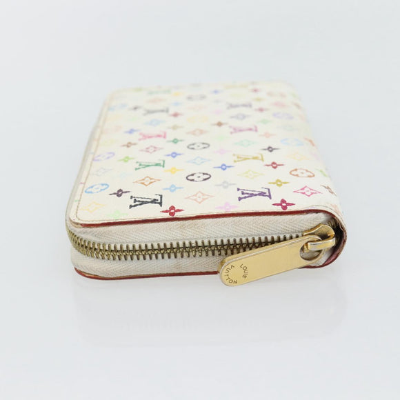 LOUIS VUITTON Monogram Multicolor Zippy Long Wallet White M60241 LV Auth 180913