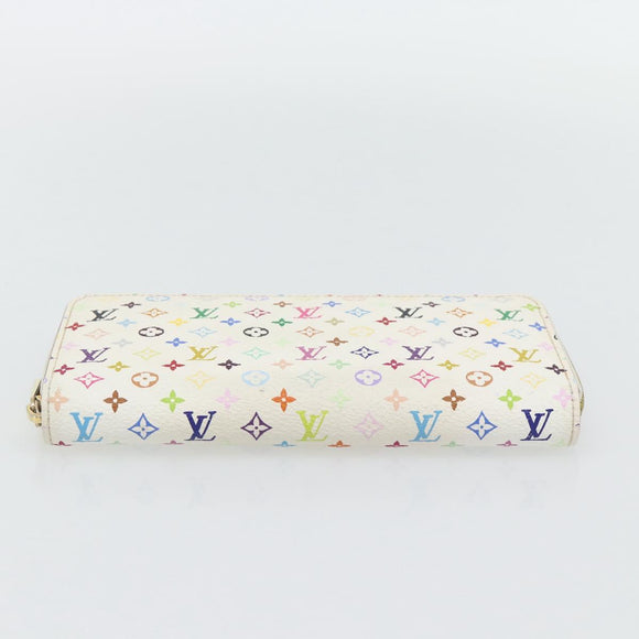 LOUIS VUITTON Monogram Multicolor Zippy Long Wallet White M60241 LV Auth 180913