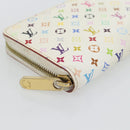 LOUIS VUITTON Monogram Multicolor Zippy Long Wallet White M60241 LV Auth 180913-14