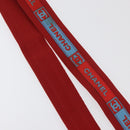 CHANEL Sports Schultergurt Nylon Rot Silber CC Auth 180919-5
