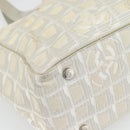 CHANEL New Travel Line Tote Bag Nylon Beige Silver CC Auth 180920-11