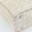 CHANEL New Travel Line Tote Bag Nylon Beige Silver CC Auth 180920-13