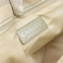 CHANEL New Travel Line Tote Bag Nylon Beige Silver CC Auth 180920-14