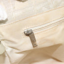 CHANEL New Travel Line Tote Bag Nylon Beige Silver CC Auth 180920-18