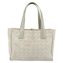 CHANEL New Travel Line Tote Bag Nylon Beige Silver CC Auth 180920-2