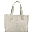 CHANEL New Travel Line Tote Bag Nylon Beige Silver CC Auth 180920-3