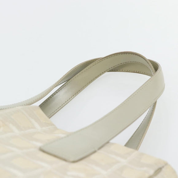 CHANEL New Travel Line Tote Bag Nylon Beige Silver CC Auth 180920