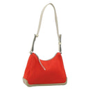 PRADA Sports Shoulder Bag Canvas Orange Silver Auth 180921-1