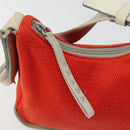 PRADA Sports Shoulder Bag Canvas Orange Silver Auth 180921-17
