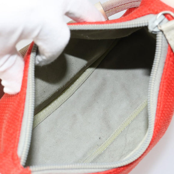 PRADA Sports Shoulder Bag Canvas Orange Silver Auth 180921