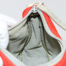 PRADA Sports Shoulder Bag Canvas Orange Silver Auth 180921-18