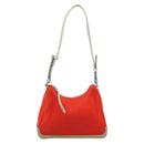 PRADA Sports Shoulder Bag Canvas Orange Silver Auth 180921-13