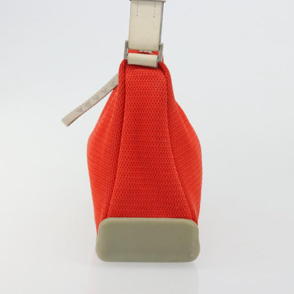 PRADA Sports Shoulder Bag Canvas Orange Silver Auth 180921