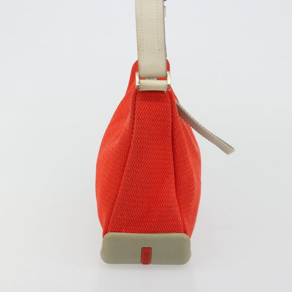 PRADA Sports Shoulder Bag Canvas Orange Silver Auth 180921