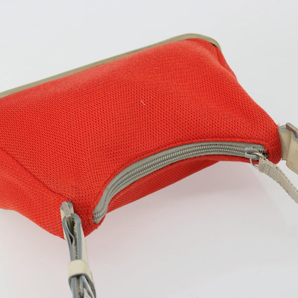 PRADA Sports Shoulder Bag Canvas Orange Silver Auth 180921