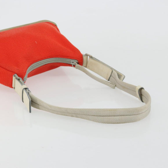 PRADA Sports Shoulder Bag Canvas Orange Silver Auth 180921
