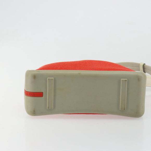 PRADA Sports Shoulder Bag Canvas Orange Silver Auth 180921