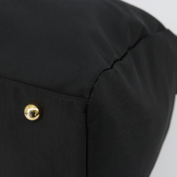 BALENCIAGA Boston Bag Nylon Black Gold Auth 180922