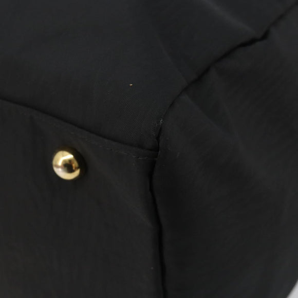 BALENCIAGA Boston Bag Nylon Black Gold Auth 180922