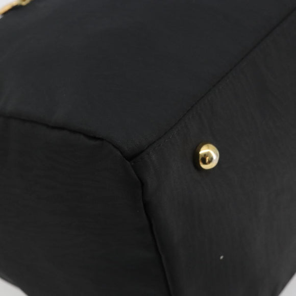 BALENCIAGA Boston Bag Nylon Black Gold Auth 180922