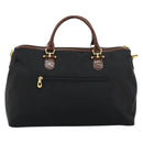 BALENCIAGA Boston Bag Nylon Black Gold Auth 180922-3