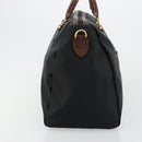 BALENCIAGA Boston Bag Nylon Black Gold Auth 180922-5