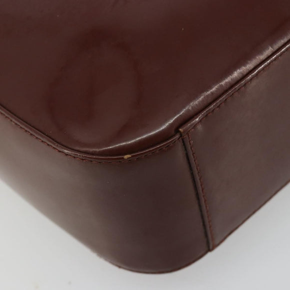 GUCCI Shoulder Bag Patent leather Brown Silver 000 1046 0506 Auth 180923