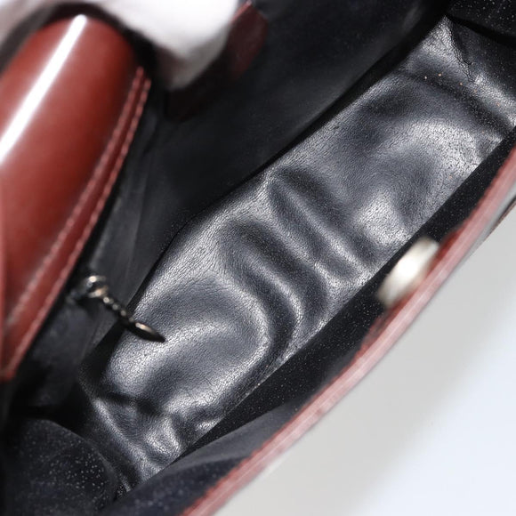 GUCCI Shoulder Bag Patent leather Brown Silver 000 1046 0506 Auth 180923