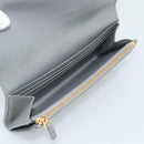 BOTTEGA VENETA MAXI INTRECCIATO Long Wallet Leather Gray Gold Auth 180930A-8