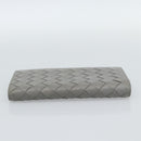 BOTTEGA VENETA MAXI INTRECCIATO Long Wallet Leather Gray Gold Auth 180930A-5
