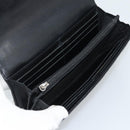 CHANEL Matelasse Long Wallet Lamb Skin Black Silver CC Auth 180932-13