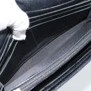 CHANEL Matelasse Long Wallet Lamb Skin Black Silver CC Auth 180932-15