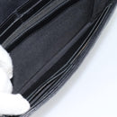 CHANEL Matelasse Long Wallet Lamb Skin Black Silver CC Auth 180932-18