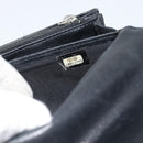 CHANEL Matelasse Long Wallet Lamb Skin Black Silver CC Auth 180932-19