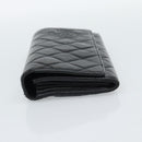 CHANEL Matelasse Long Wallet Lamb Skin Black Silver CC Auth 180932-4