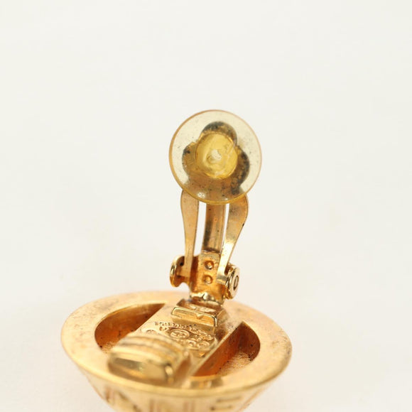 CHANEL Earring metal Gold Tone CC Auth 180936M